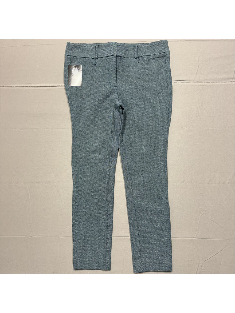 LOFT Womens Skinny Ankle Pants Cotton Blend Textured Size 6 Teal Work